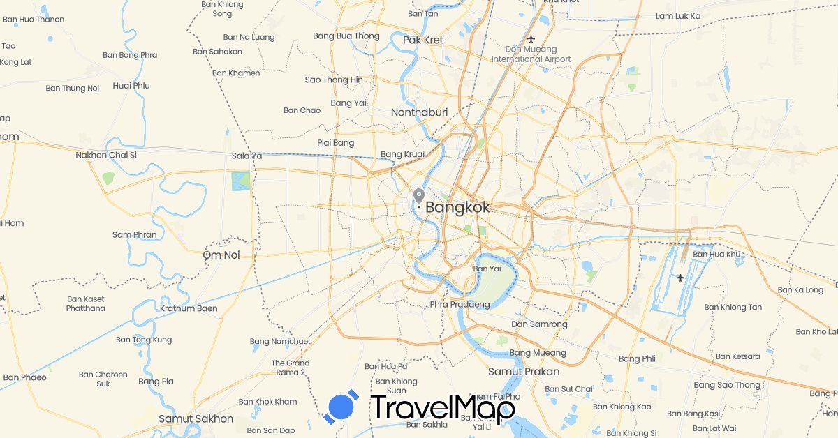 TravelMap itinerary: plane in Thailand (Asia)